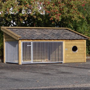 Hondenkennel Rex 2 met geïsoleerd nachthok 346x191x163cm