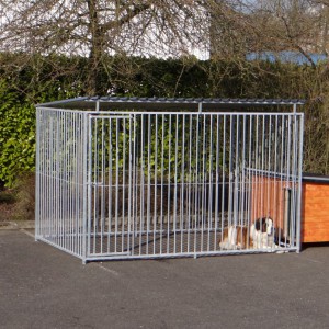  Hondenkennel FLINQ met dak en geisoleerd nachthok 200x407 cm
