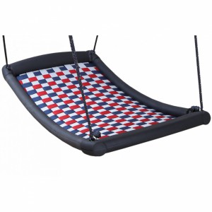 Multikids schommel mat Large zilver-rood-blauw