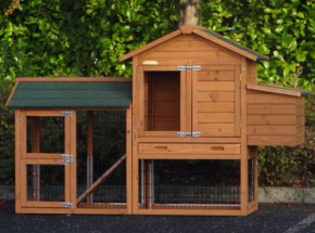 Konijnenhok Prestige Small met ren en nestkast 191x72x122cm