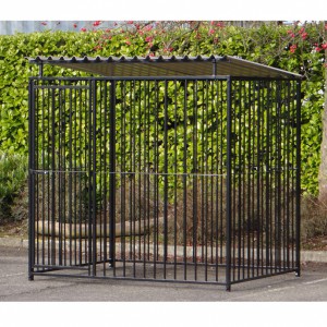 Hondenkennel FLINQ zwart Inclusief dak 1.5x2m