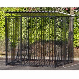 Hondenkennel FLINQ Zwart 2x2m met dak 