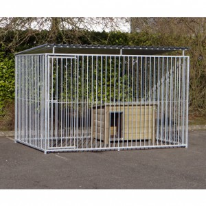 Hondenkennel FLINQ met dak en nachthok Ferro 2x3m