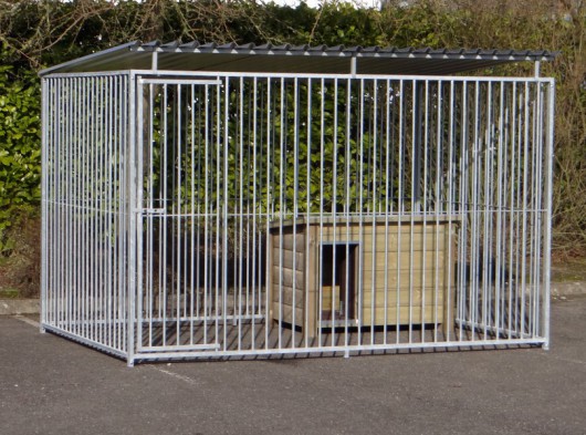 Hondenkennel FLINQ met dak en nachthok Ferro 2x3m