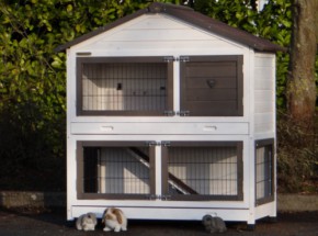 SHOWMODEL - konijnenhok Excellent Medium Anti Knaag White/brown 125x67x132cm