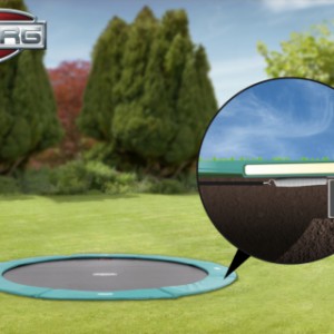 Trampoline BERG Champion 380 Flatground - trampoline gelijk met maaiveld
