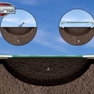 BERG Flatground trampoline ingraven