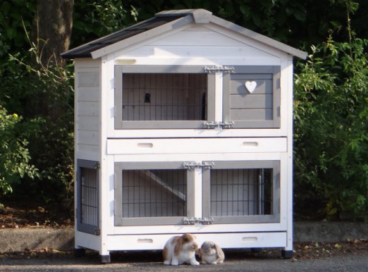 SHOWMODEL - konijnenhok Excellent Small wit/grijs 101x51x113cm