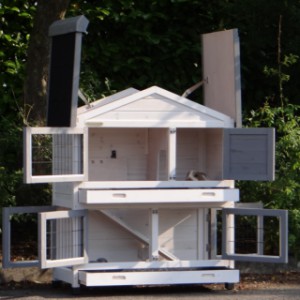SHOWMODEL - konijnenhok Excellent Small wit/grijs 101x51x113cm