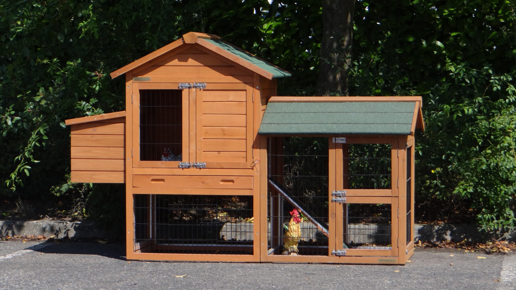 Kippenhok Prestige Small Met Ren Rechts En Legnest 191x72x122cm