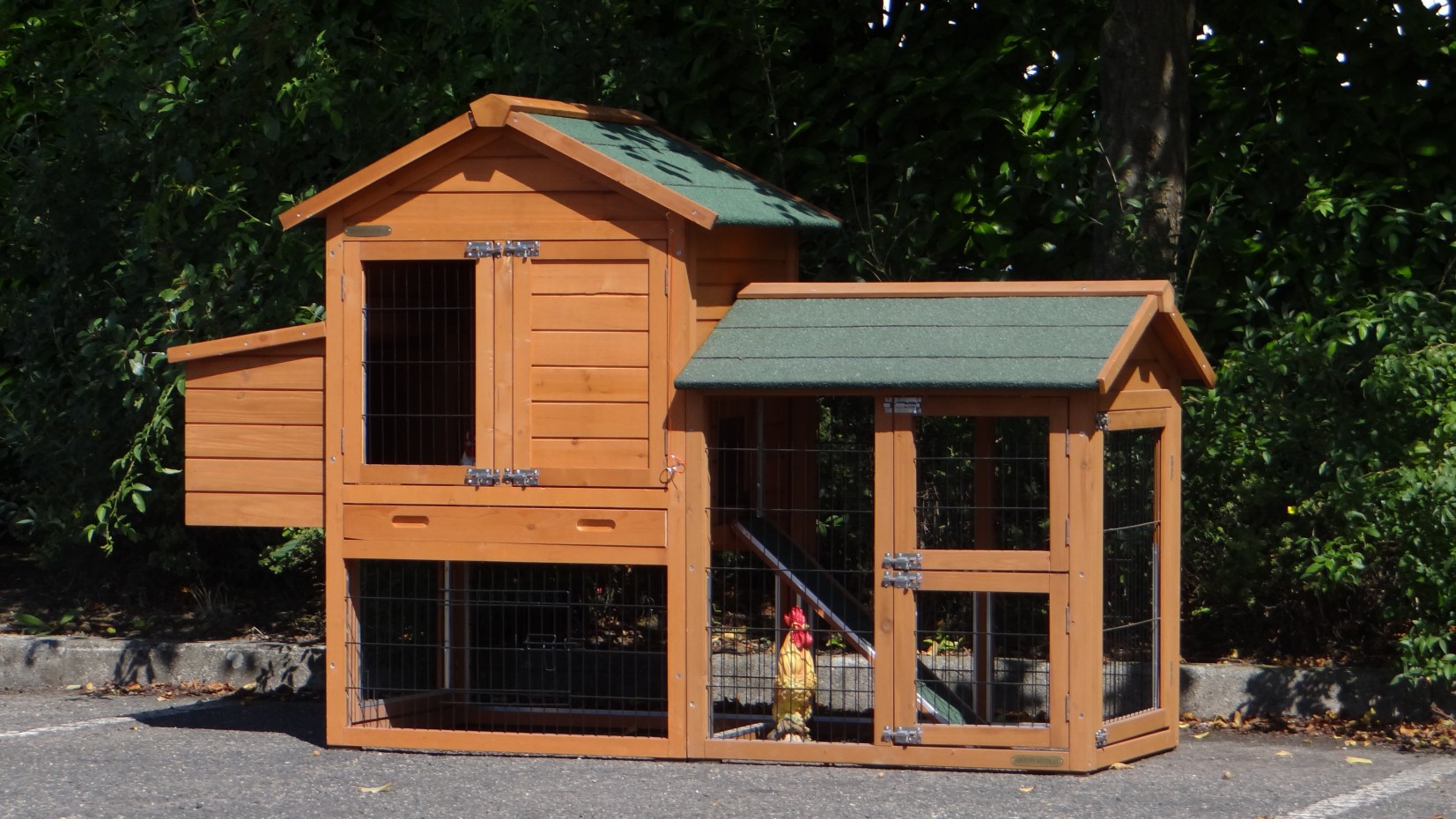 Kippenhok Prestige Small Met Ren Rechts En Legnest 191x72x122cm