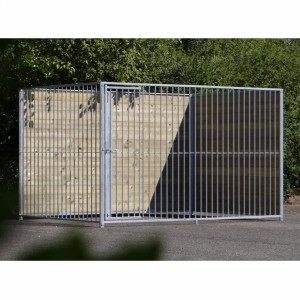 Hondenkennel FERM 3x2m met twee dichte wanden