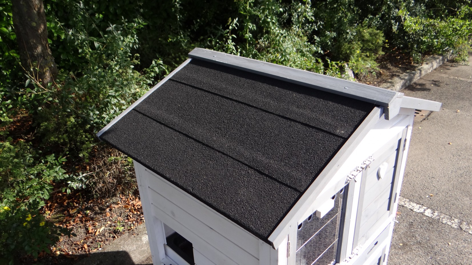 Kippenhok Double Small White Grey Met 2 Rennen 239x72x121cm