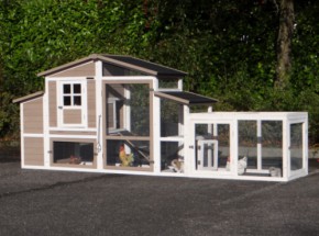 Kippenhok Leah met legnest en extra ren 299x75x120cm