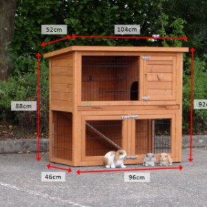 Verschillende afmetingen van het konijnenhok Basic