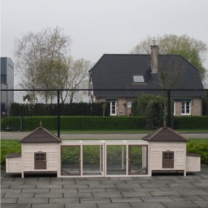Konijnenhok Ambiance Large dubbel met 2 rennen 436x93x122cm