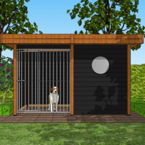 Hondenren Modul - Douglas-Zwart 3x1,5m