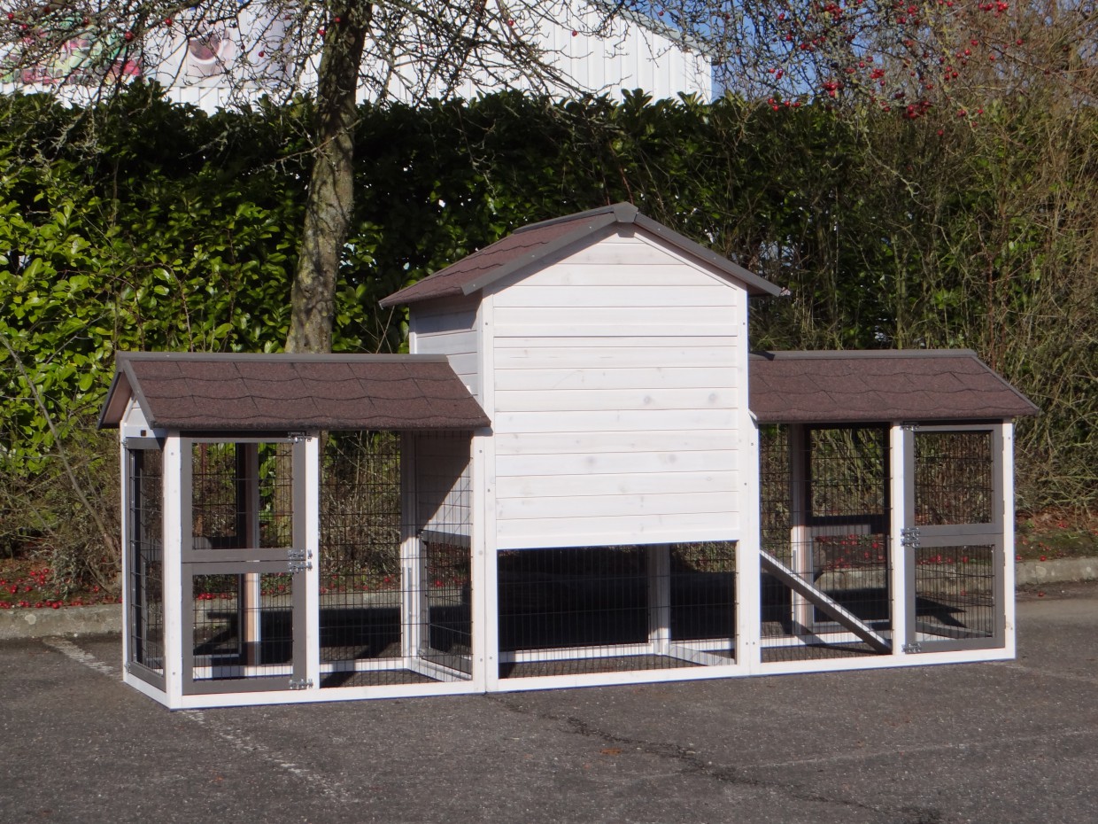 Kippenhok Prestige Medium Dubbel White 299x90x150cm