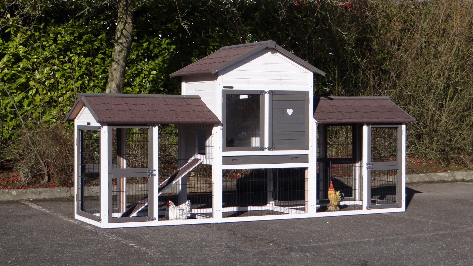 Kippenhok Prestige Medium Dubbel White 299x90x150cm