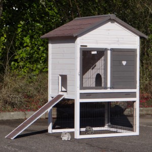 SHOWMODEL - Konijnenhok Prestige Medium White Anti Knaag 104x90x150cm