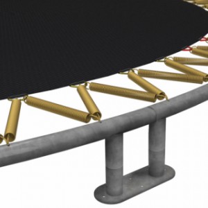 Trampoline BERG Champion 380 safety InGround zwart - met veiligheidsnet Deluxe 380cm