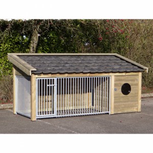 Hondenkennel Roxy 2 met nachthok 346x132x150 cm