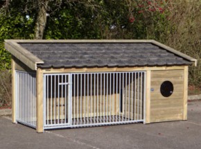 Hondenkennel Roxy 2 met nachthok 346x132x150 cm