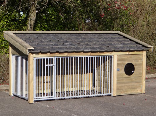 Hondenkennel Roxy 2 met nachthok 346x132x150cm