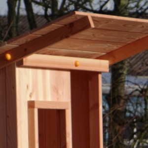 Het speeltoestel Beach hut hoog wordt geleverd als onbehandeld Douglashout