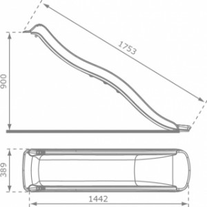 Afmetingen glijbaan Tweeb 175cm