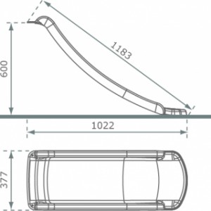 Afmetingen glijbaan Toba 120cm