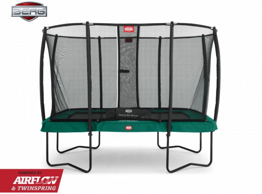 Trampoline BERG Ultim Champion Groen - met veiligheidsnet Deluxe 330x220cm