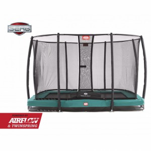 Trampoline BERG Ultim Champion InGround Groen - met net Deluxe 330x220cm