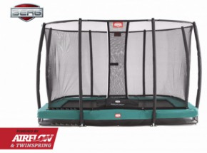 Trampoline BERG Ultim Champion InGround Groen - met net Deluxe 330x220cm