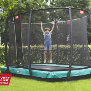 Trampoline BERG Ultim Champion InGround Groen - met net Deluxe 330x220cm