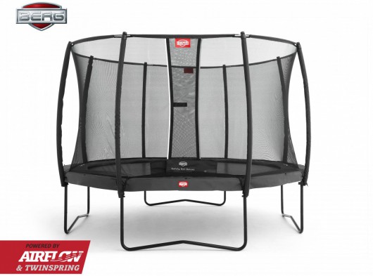 Trampoline BERG Champion 380 safety Grijs - met veiligheidsnet Deluxe 380cm