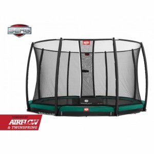 Trampoline BERG Champion 380 safety InGround Groen - met veiligheidsnet Deluxe 380cm