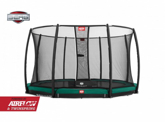 Trampoline BERG Champion 380 safety InGround Groen - met veiligheidsnet Deluxe 380cm