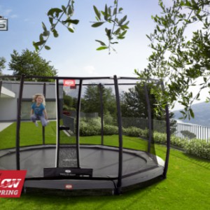 Trampoline BERG Champion 330 safety InGround Grijs - met veiligheidsnet Deluxe 330cm