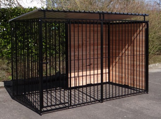 Hondenkennel FERM Zwart Inclusief dak 1,5x3m