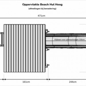 Afmetingen speeltoren Beach hut hoog