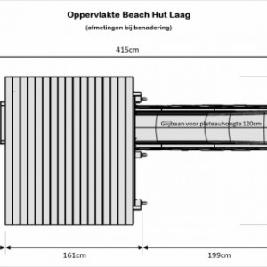 Oppervlakte afmetingen van speeltoren Beach Hut laag