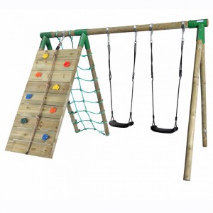 SHOWMODEL - Houten schommel met klimwand Hörby Bruk 295x190x200cm